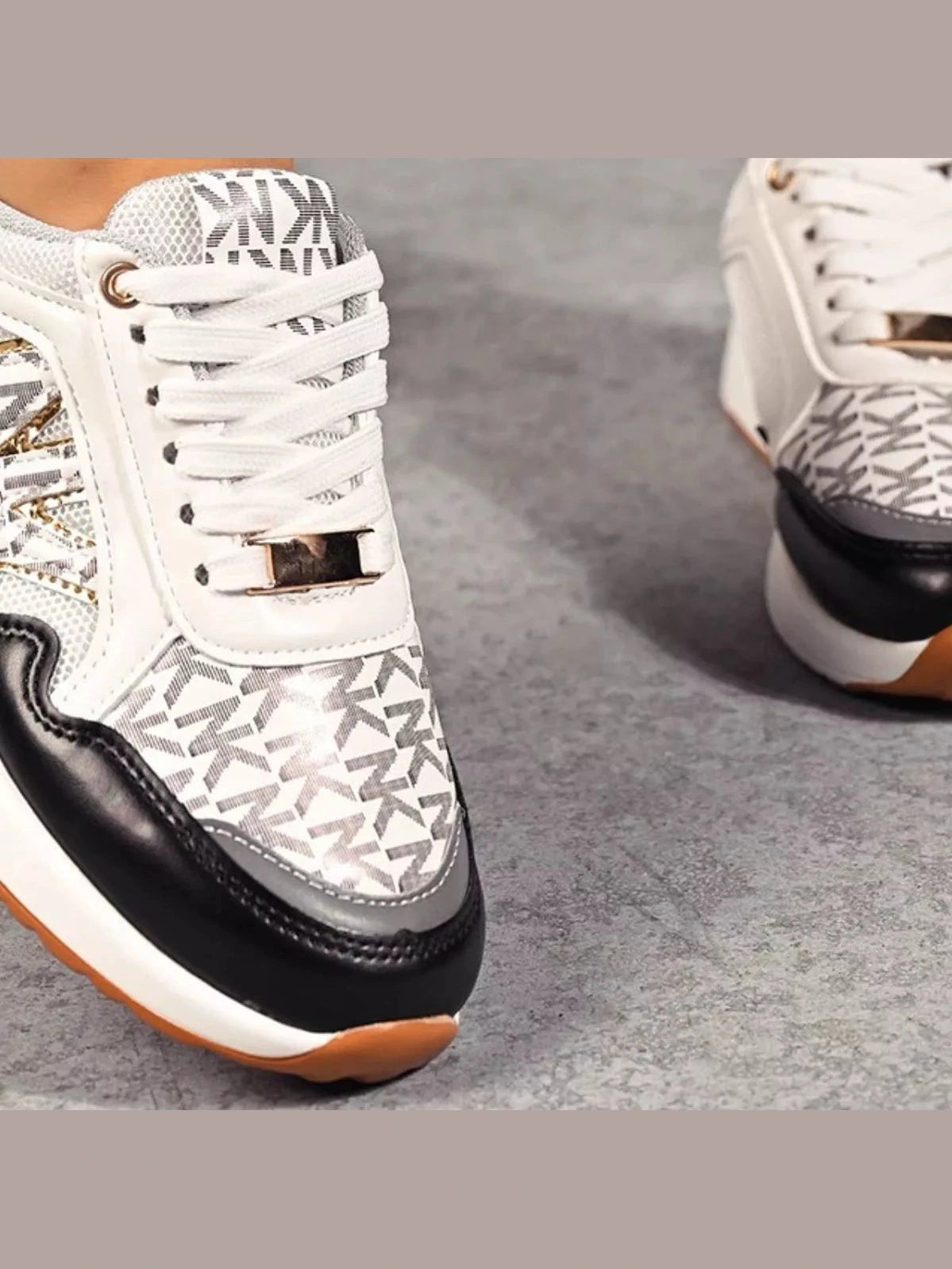 Women Lace Up Round Toe Sneakers nicholesgifts