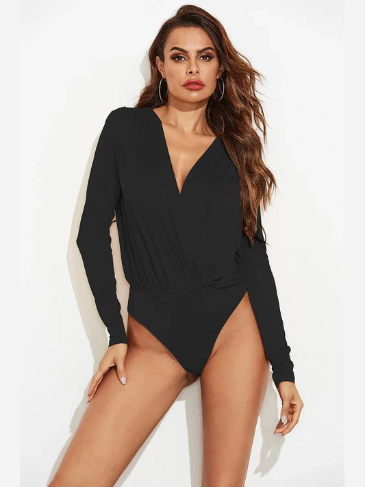 Surplice Long Sleeve Bodysuit nicholesgifts