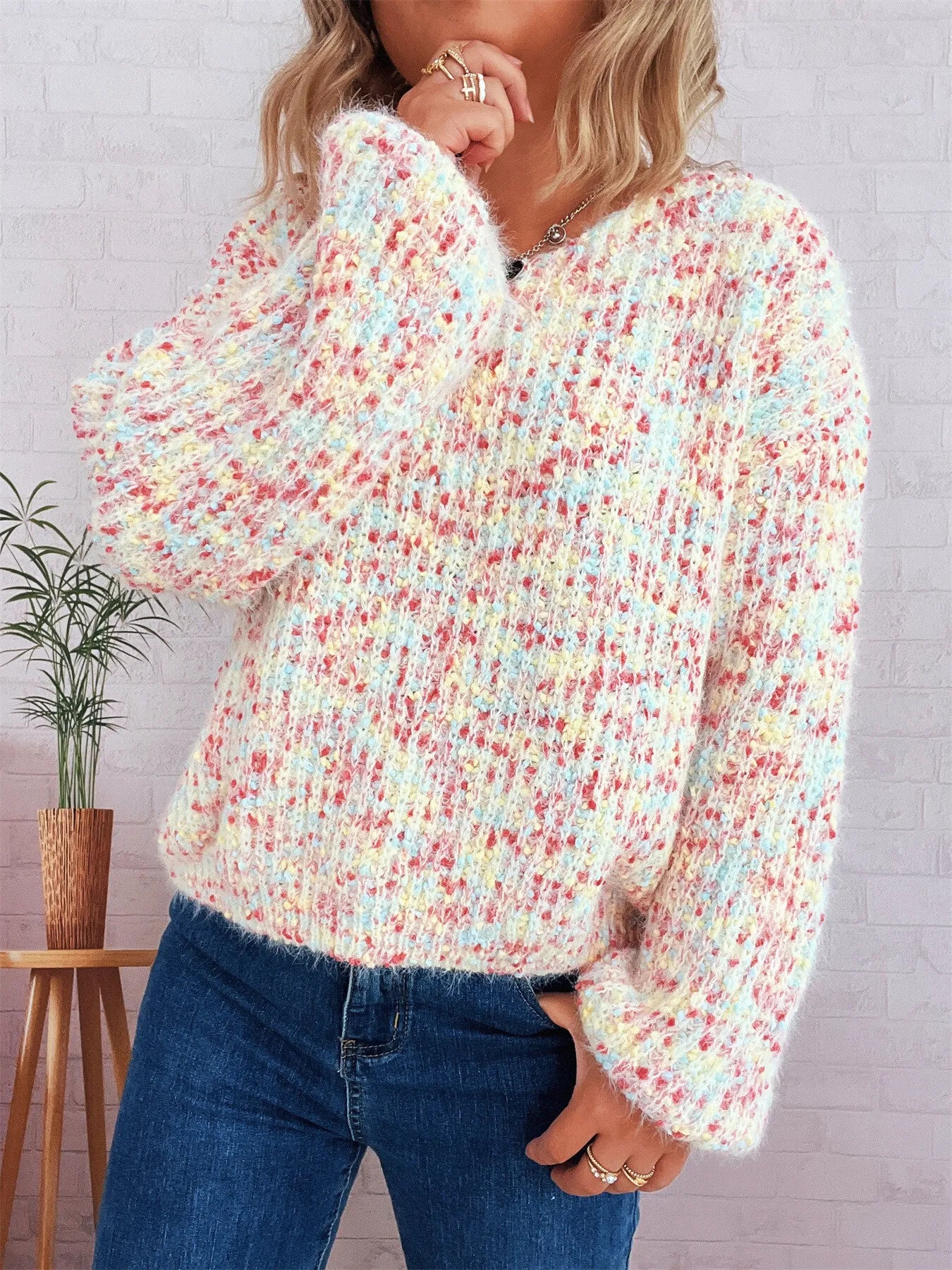 Colorful Long Sleeve Sweater