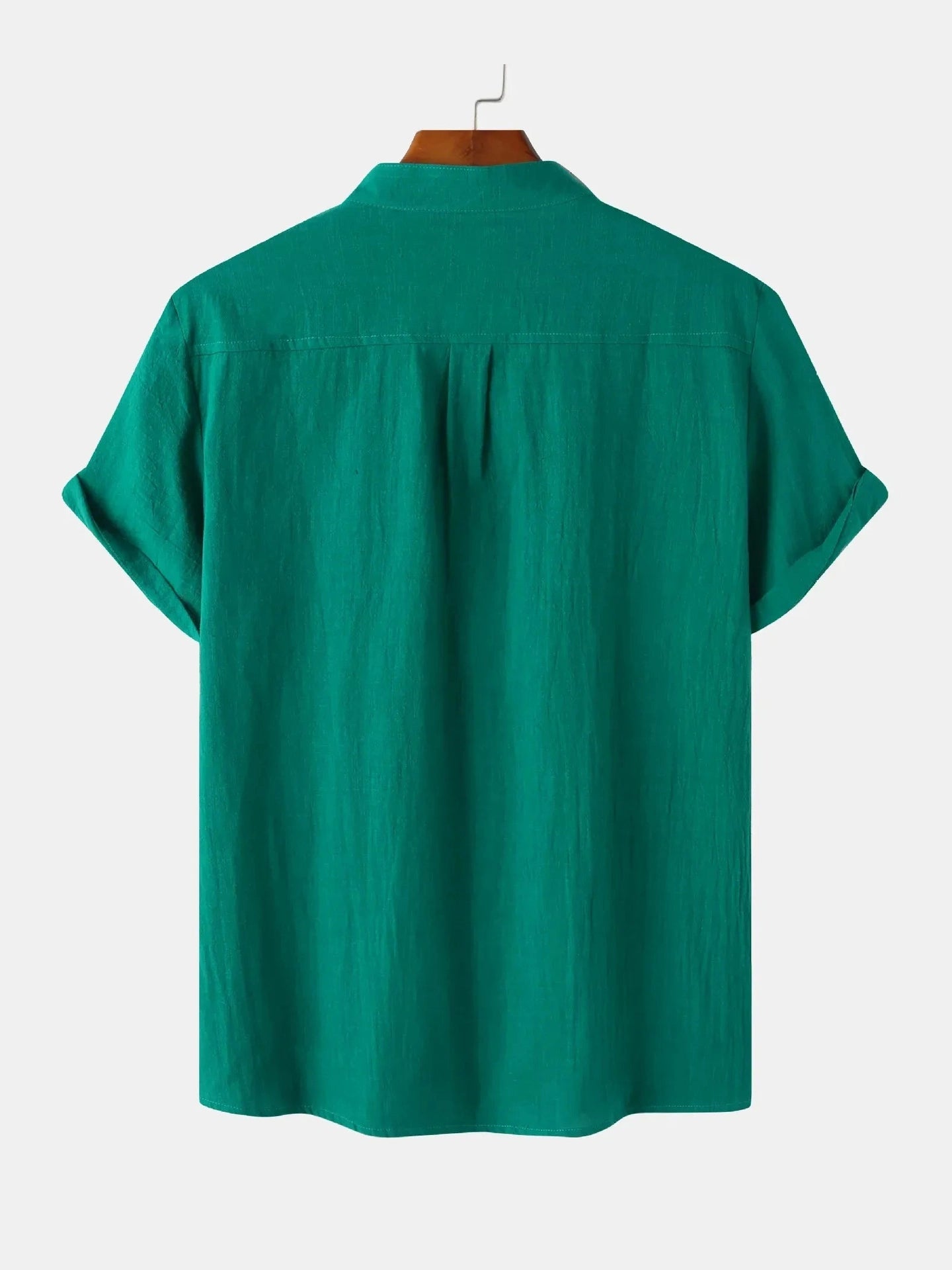 Men's Mandarin Collar Short Sleeve Henley Shirt NicholesGifts
