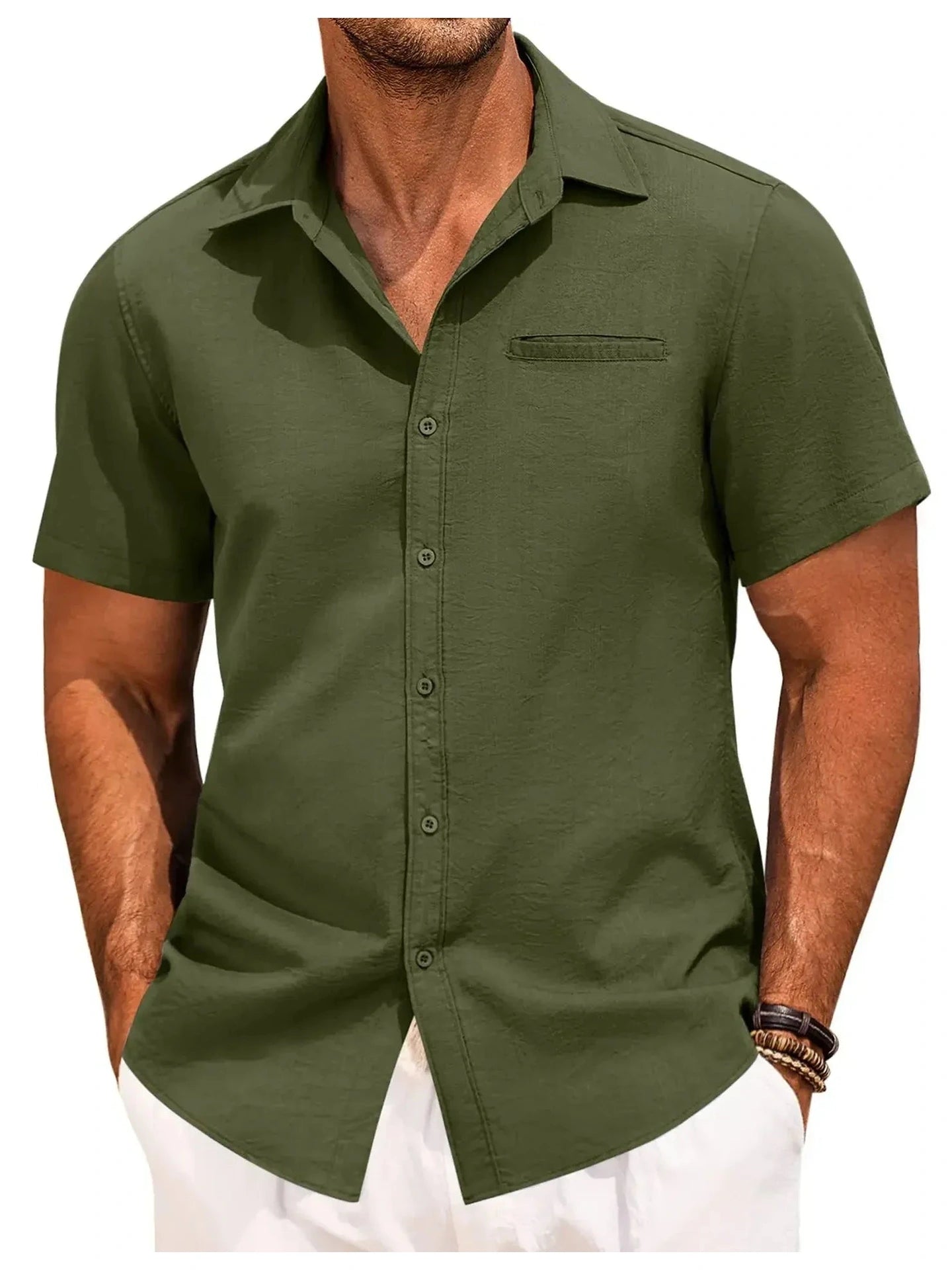 Men's Plus Size Classic Short Sleeve Button Down Shirt NicholesGifts