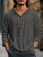 Men's Full Size Drawstring Long Sleeve Hoodie with Button Details Plus Size nicholesgifts
