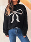 Bow Pattern Casual Long Sleeve Sweater nicholesgifts