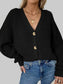 Women Button Up V-Neck Long Sleeve Cardigan nicholesgifts