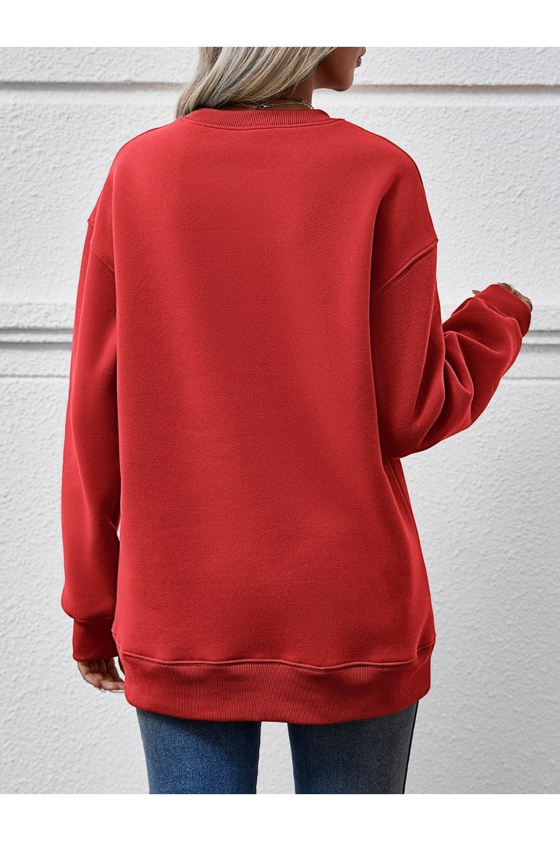 MERRY CHRISTMAS Round Neck Dropped Shoulder Sweatshirt nicholesgifts