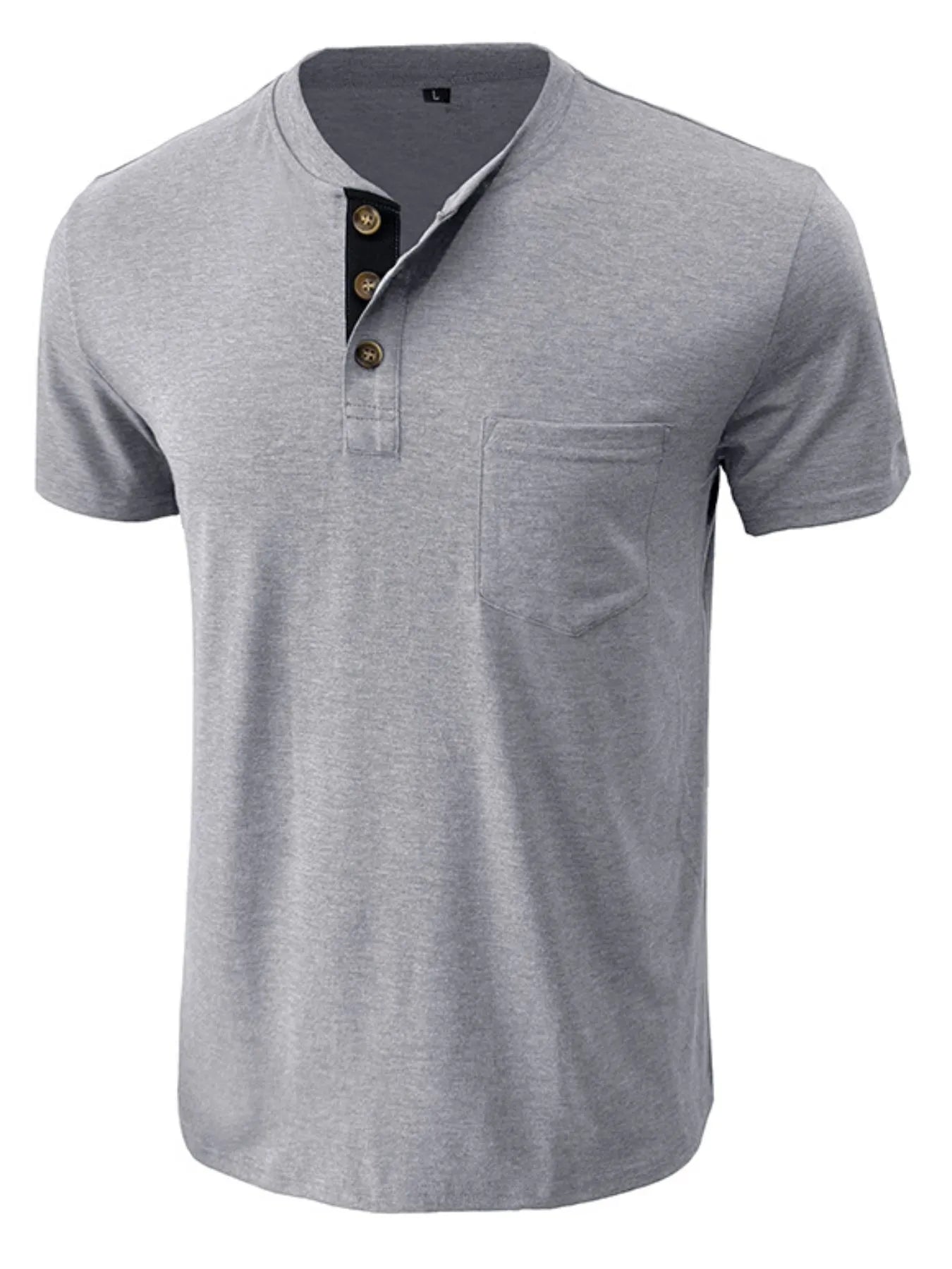 Men's Full Size Classic Henley Pocket Polo T-Shirt Plus Size NicholesGifts