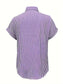 Full Size Striped Button-Up Casual Shirt with Pocket Plus Size nicholesgifts