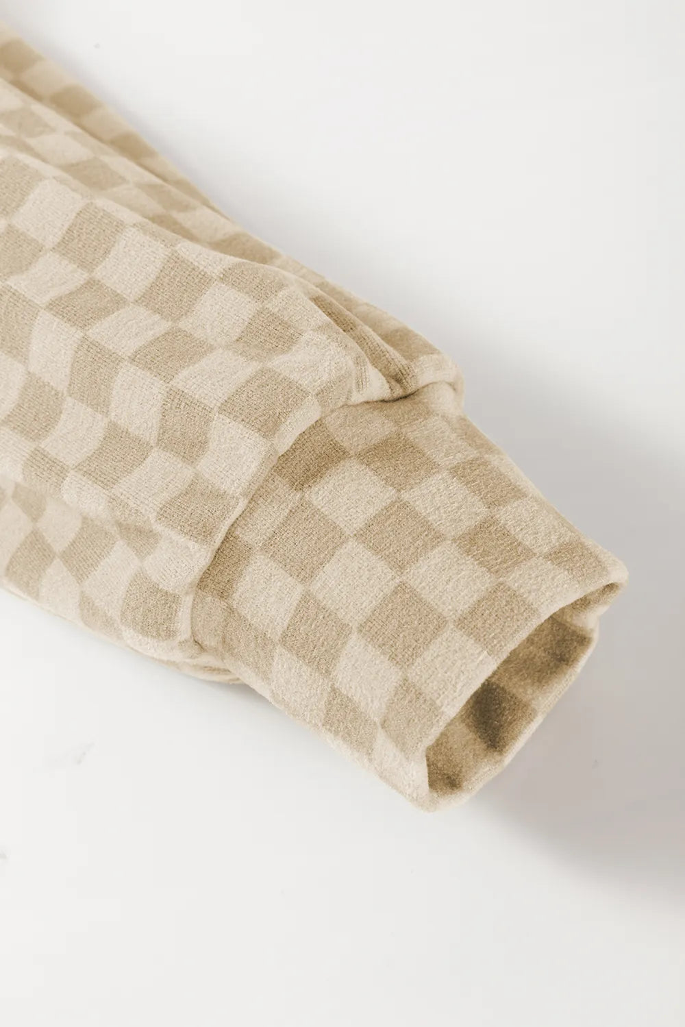 Checkered Print Kangaroo Pocket Drawstring Hoodie Trendsi