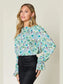 Double Take Full Size Printed Flounce Sleeve Blouse nicholesgifts