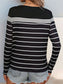 Perfee Striped Round Neck Long Sleeve T-Shirt nicholesgifts