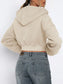Zip Up Long Sleeve Hooded Cropped Jacket nicholesgifts