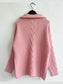 Ribbed Half Zip Long Sleeve Sweater nicholesgifts