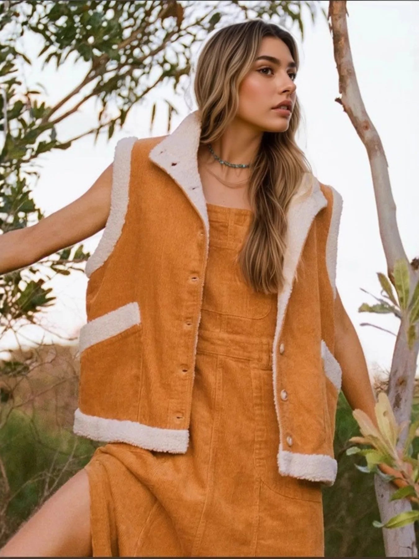 Button Up Sherpa Vest Coat nicholesgifts