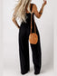 Smocked Square Neck Wide Leg Jumpsuit with Pockets nicholesgifts