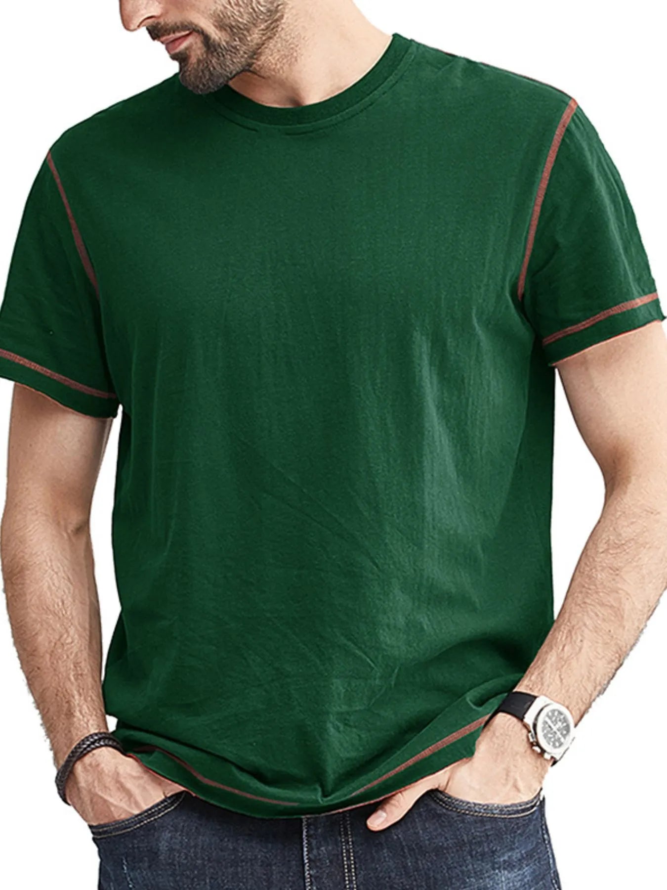 Men's Classic T-Shirt with Contrast Piping NicholesGifts