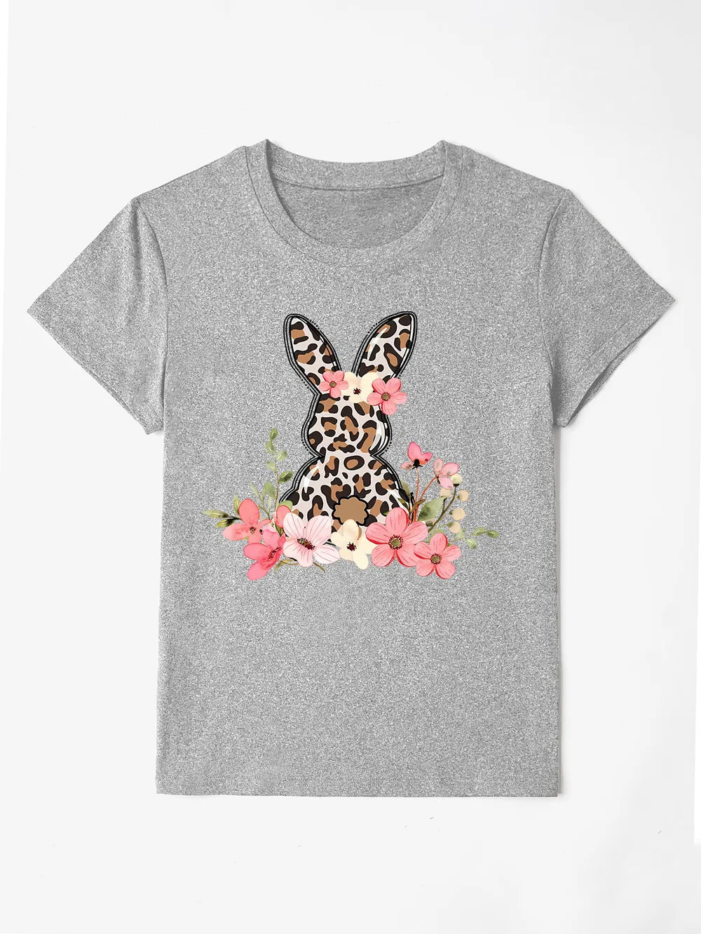 Rabbit Round Neck Short Sleeve T-Shirt nicholesgifts