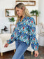 Double Take Full Size Printed Balloon Sleeve Blouse nicholesgifts