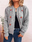 Strawberry Button Up Long Sleeve Cardigan nicholesgifts