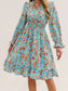 Floral Print Flounce Sleeve Ruffle Hem Dress nicholesgifts