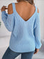 Cable-Knit Cold Shoulder Long Sleeve Sweater nicholesgifts