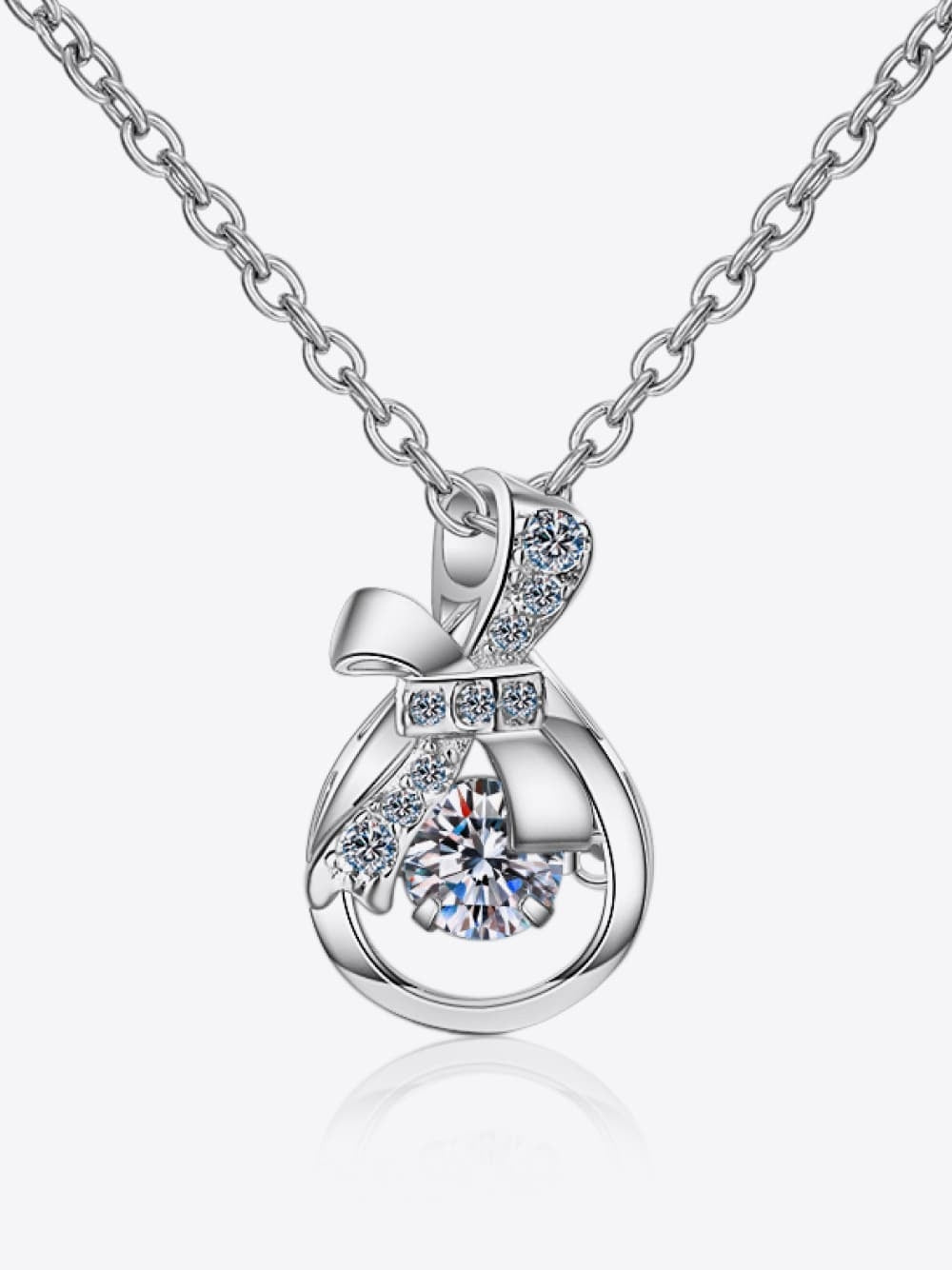 Women 1 Carat Moissanite 925 Sterling Silver Necklace nicholesgifts