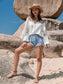 Lace Round Neck Long Sleeve Blouse nicholesgifts