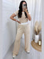 Contrast Trim Round Neck Top and Pants Set nicholesgifts
