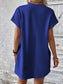 Women Pocketed Round Neck Short Sleeve Dress nicholesgifts