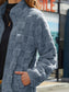 Fuzzy Checkered Zip Up Jacket nicholesgifts