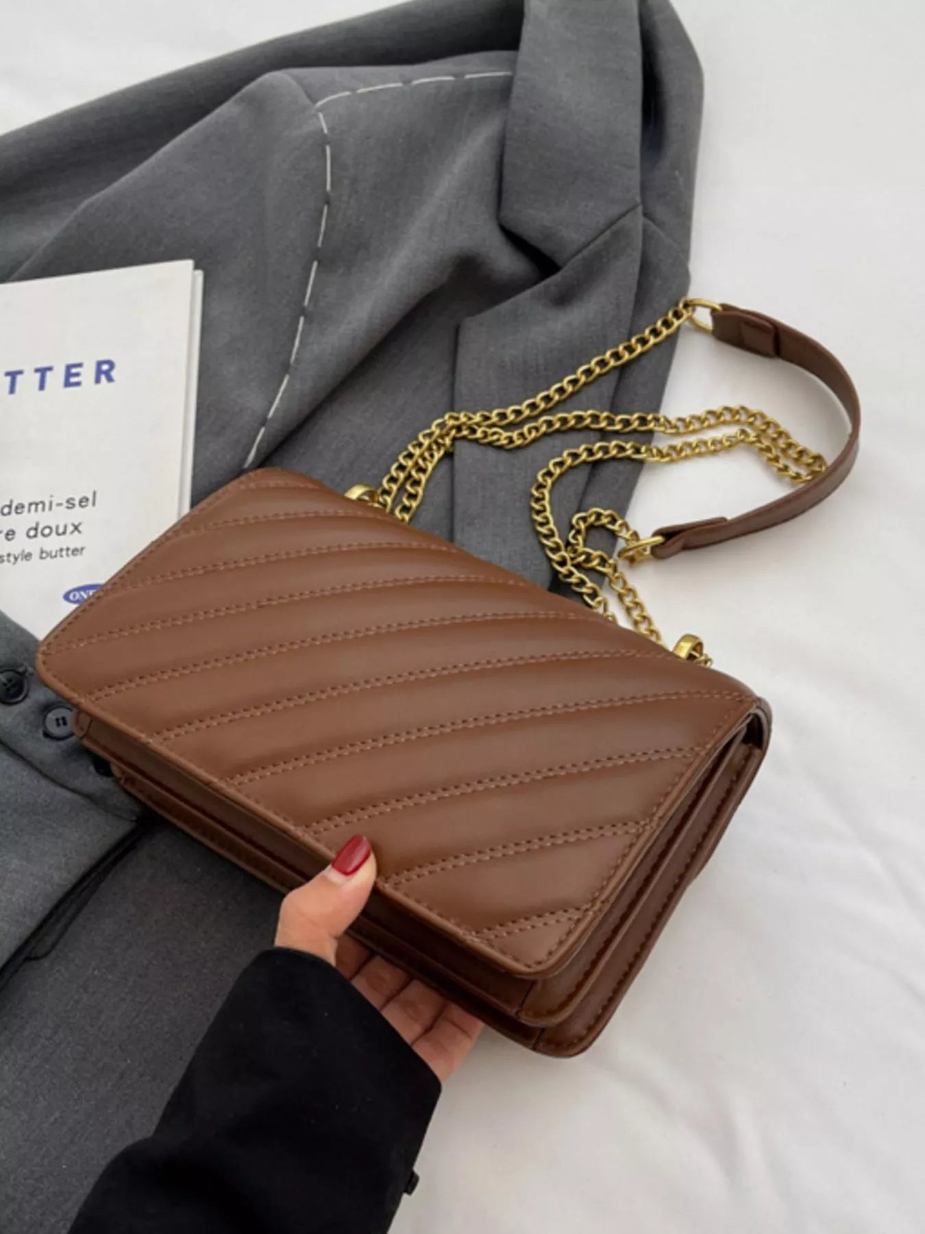 Quilted Flap Chain Shoulder Bag nicholesgifts