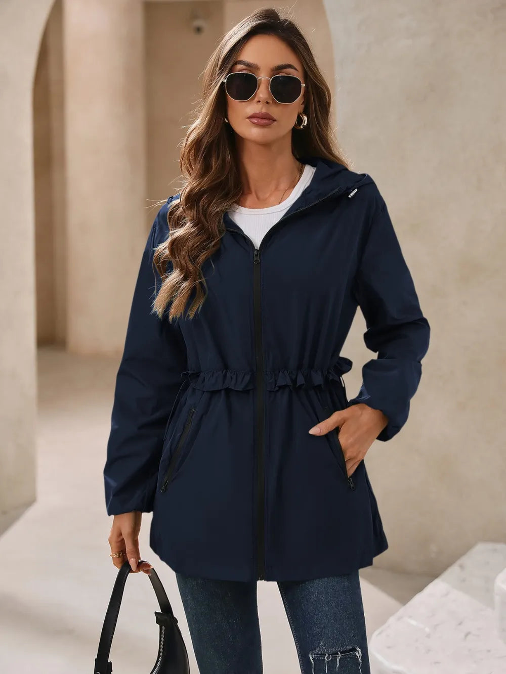 Ivy Lane Outdoor Waterproof Long Sleeve Hooded Windbreaker nicholesgifts