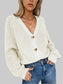 Women Button Up V-Neck Long Sleeve Cardigan nicholesgifts