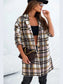 Plaid Longline Jacket with Pockets nicholesgifts