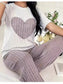 Heart Ribbed Knit Top and Pants Lounge Set nicholesgifts