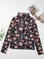 Women Floral Mock Neck Long Sleeve Blouse nicholesgifts