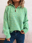 Quarter Zip Ribbed Hem Sweater nicholesgifts