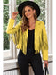 Fringe Trim Lapel Collar Cropped Blazer nicholesgifts