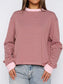 Striped Oversized Round Neck Sweatshirt nicholesgifts