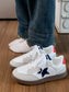 Contrast Star Lace-Up Athletic Sneakers nicholesgifts