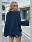 High-Low Slit Round Neck Long Sleeve Sweater nicholesgifts