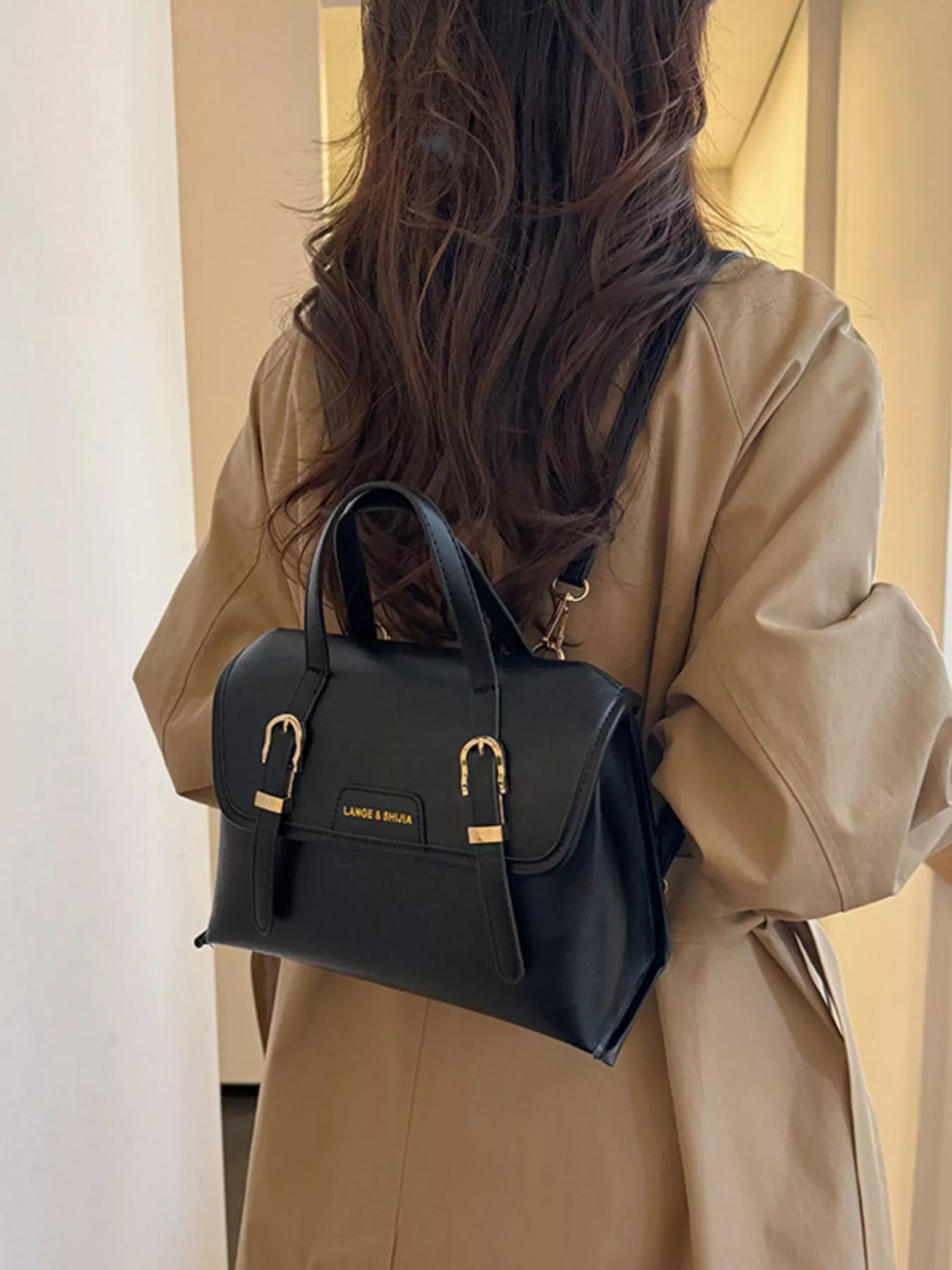 Leather Flap Backpack Bag nicholesgifts