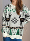 Christmas Element Round Neck Long Sleeve Sweater nicholesgifts