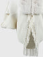 Women Open Front Fringe Hem Poncho nicholesgifts