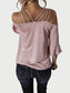 Full Size Cold Shoulder Three-Quarter Sleeve Blouse nicholesgifts