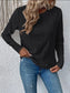 Women Eyelet Round Neck Long Sleeve Blouse nicholesgifts