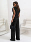 Slit Ruched Top and Wide Leg Pants Set nicholesgifts