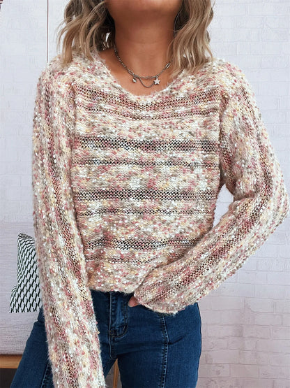 Round Neck Long Sleeve Sweater nicholesgifts