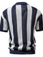 Men's Striped Short Sleeve Knit Polo nicholesgifts