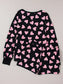 Heart Print Long Sleeve Top and Shorts Lounge Set nicholesgifts