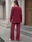 Ribbed Round Neck Top and Pants Set nicholesgifts